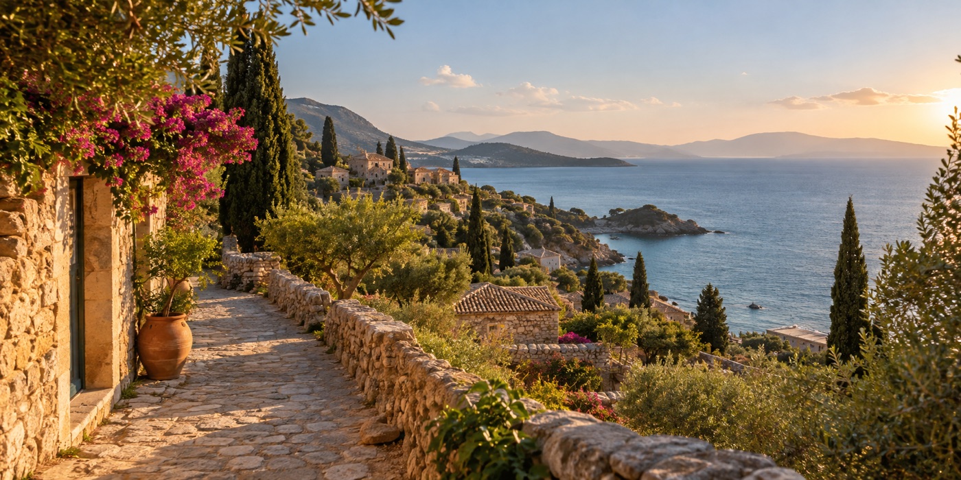 Coastal path overlooking the sea
