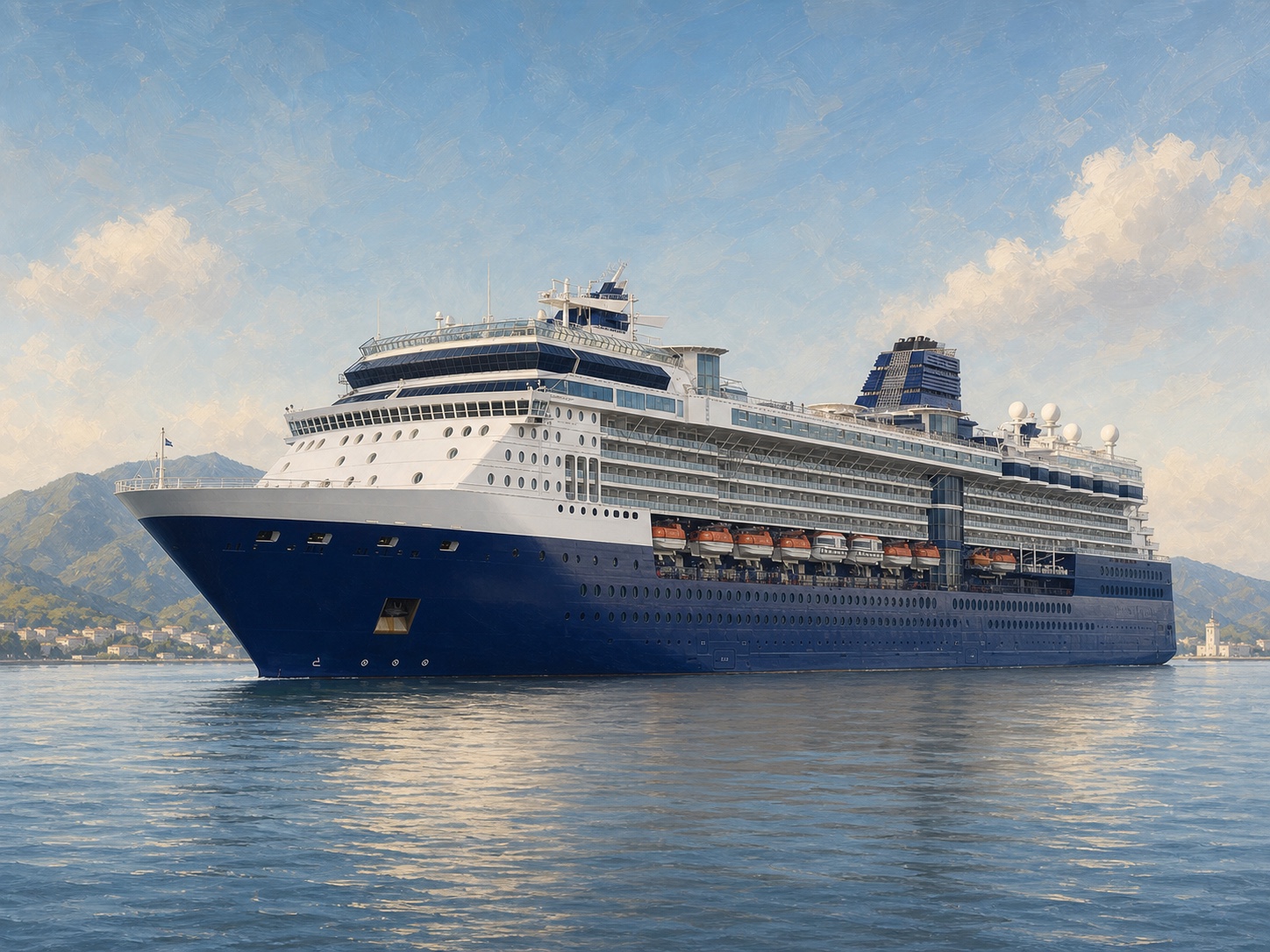 Original painterly illustration of Celebrity Millennium representing the Millennium Series