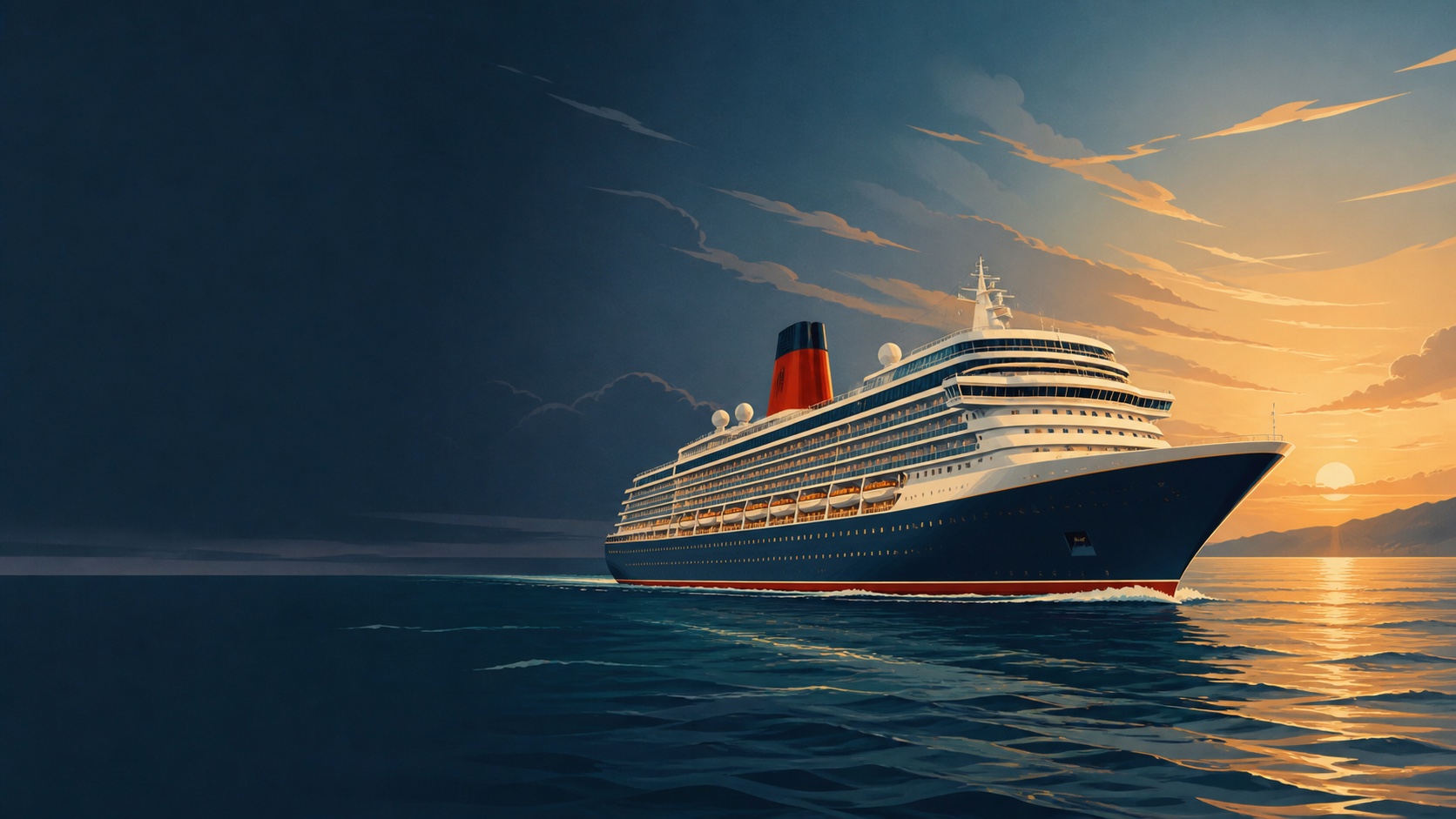 Original Elenel illustration representing Cunard