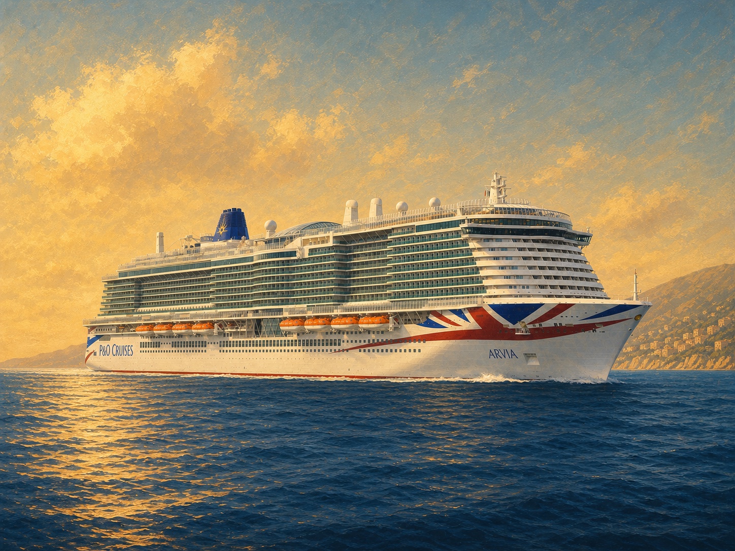 Original Elenel illustration representing P&O Cruises