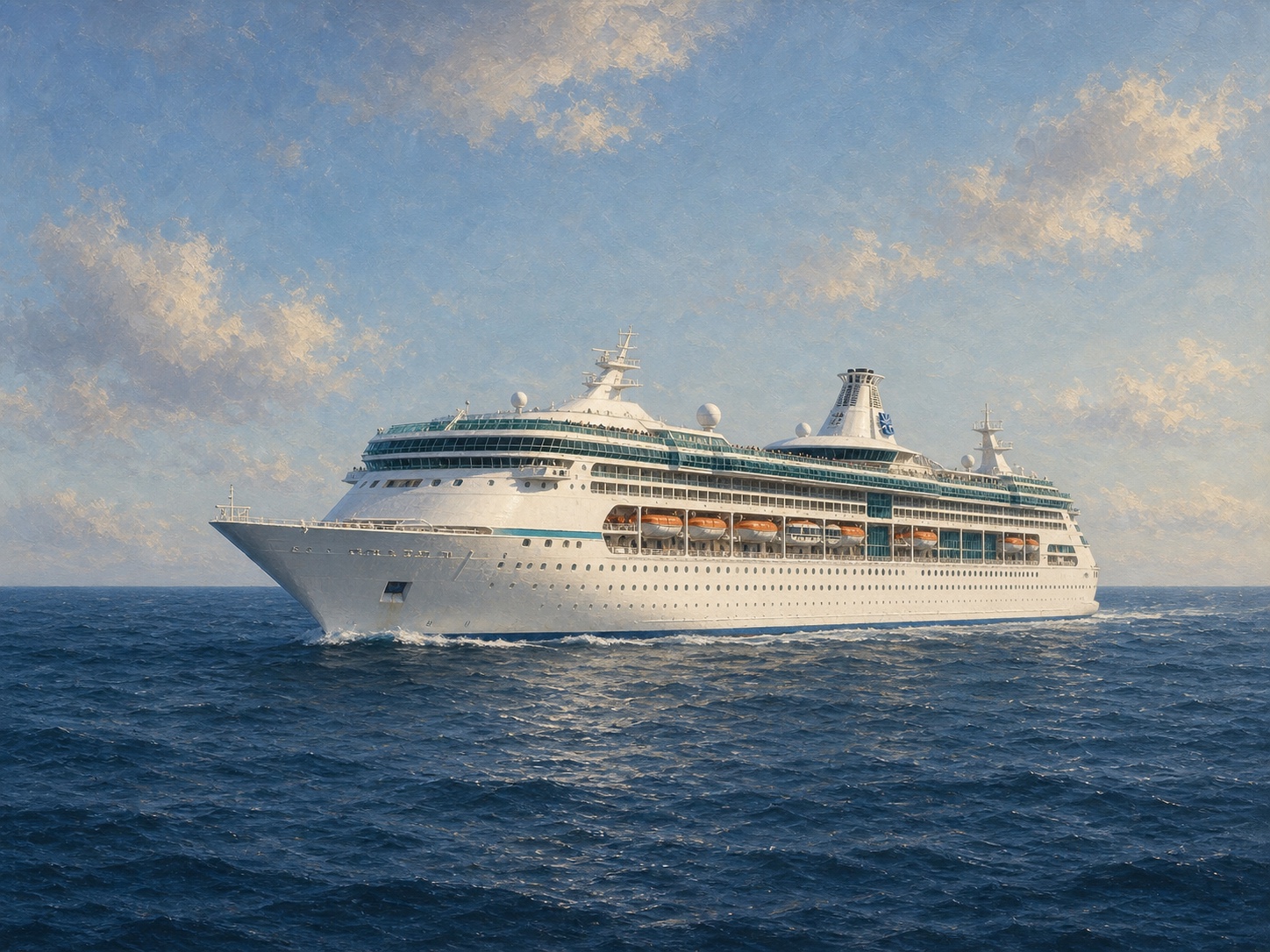 Original realistic maritime illustration of Vision of the Seas representing Vision Class