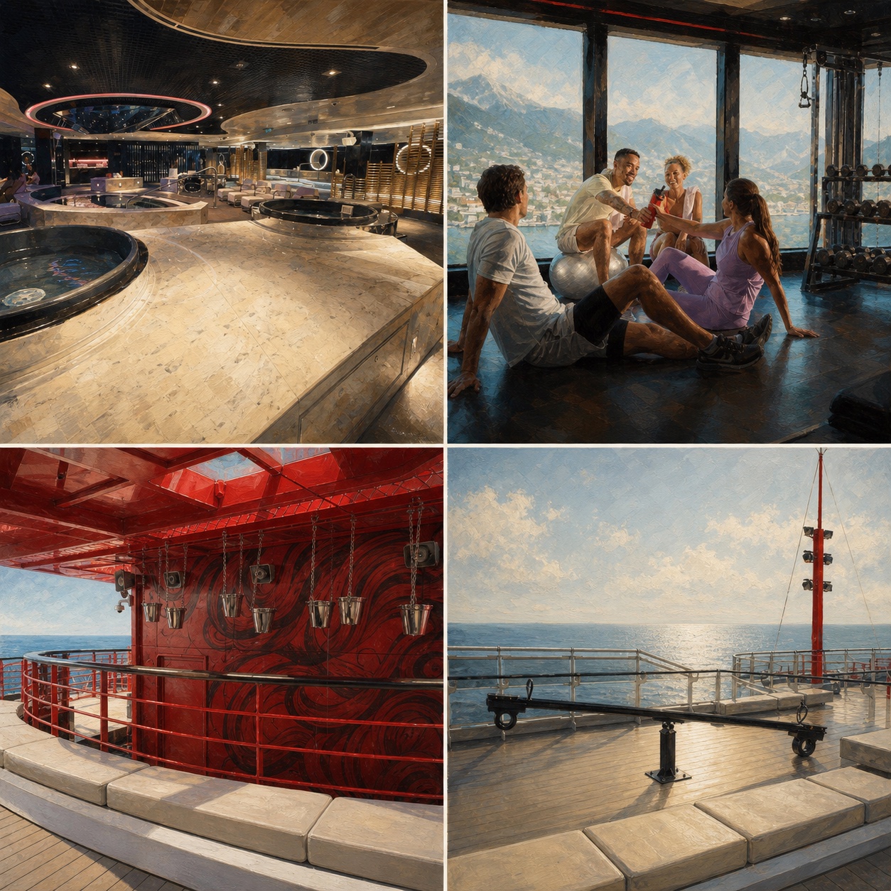 Original illustration board of Resilient Lady's Redemption Spa, B-Complex, Athletic Club and The Perch