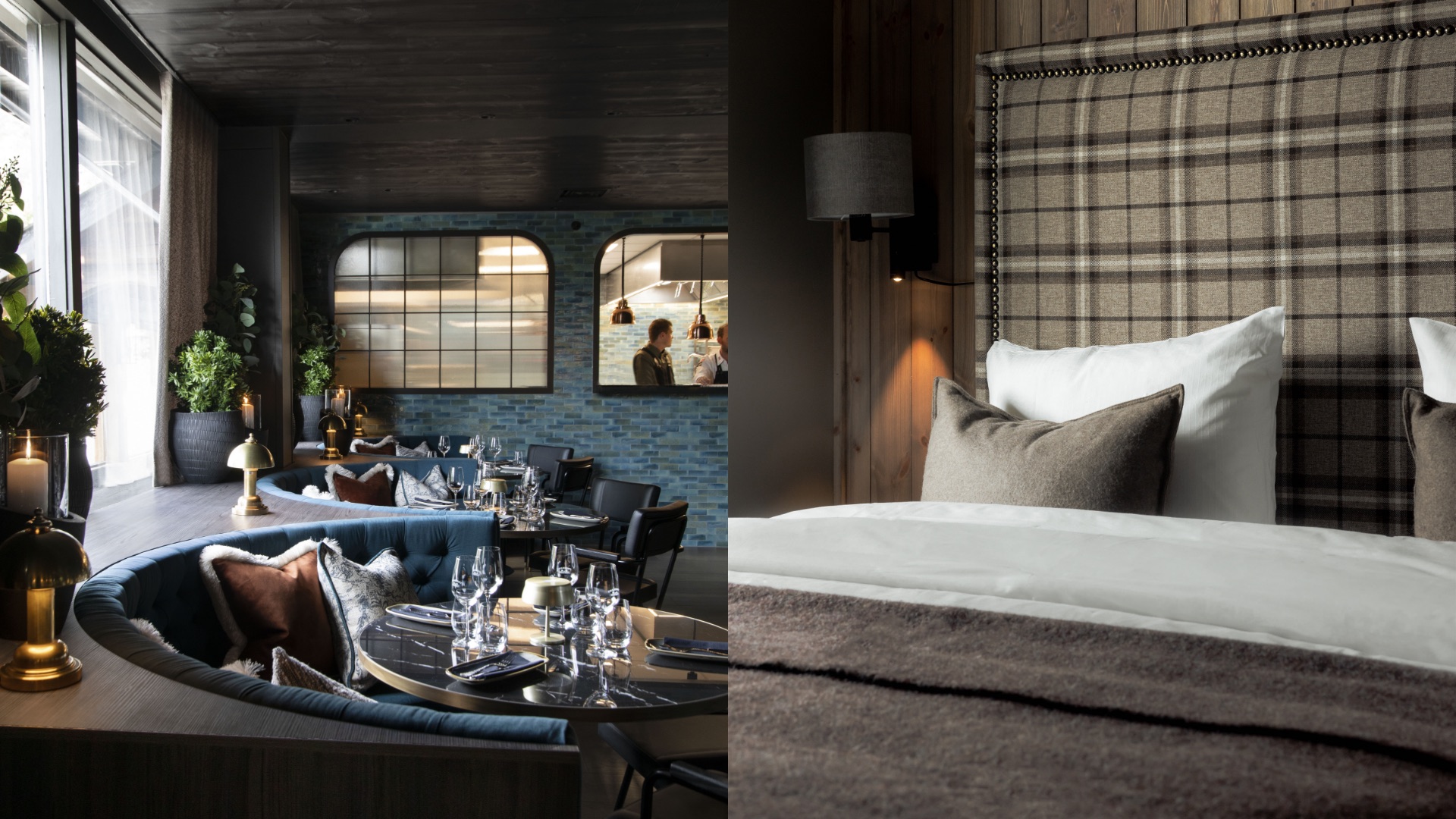 Warm contemporary interior at Highland Lodge in Geilo