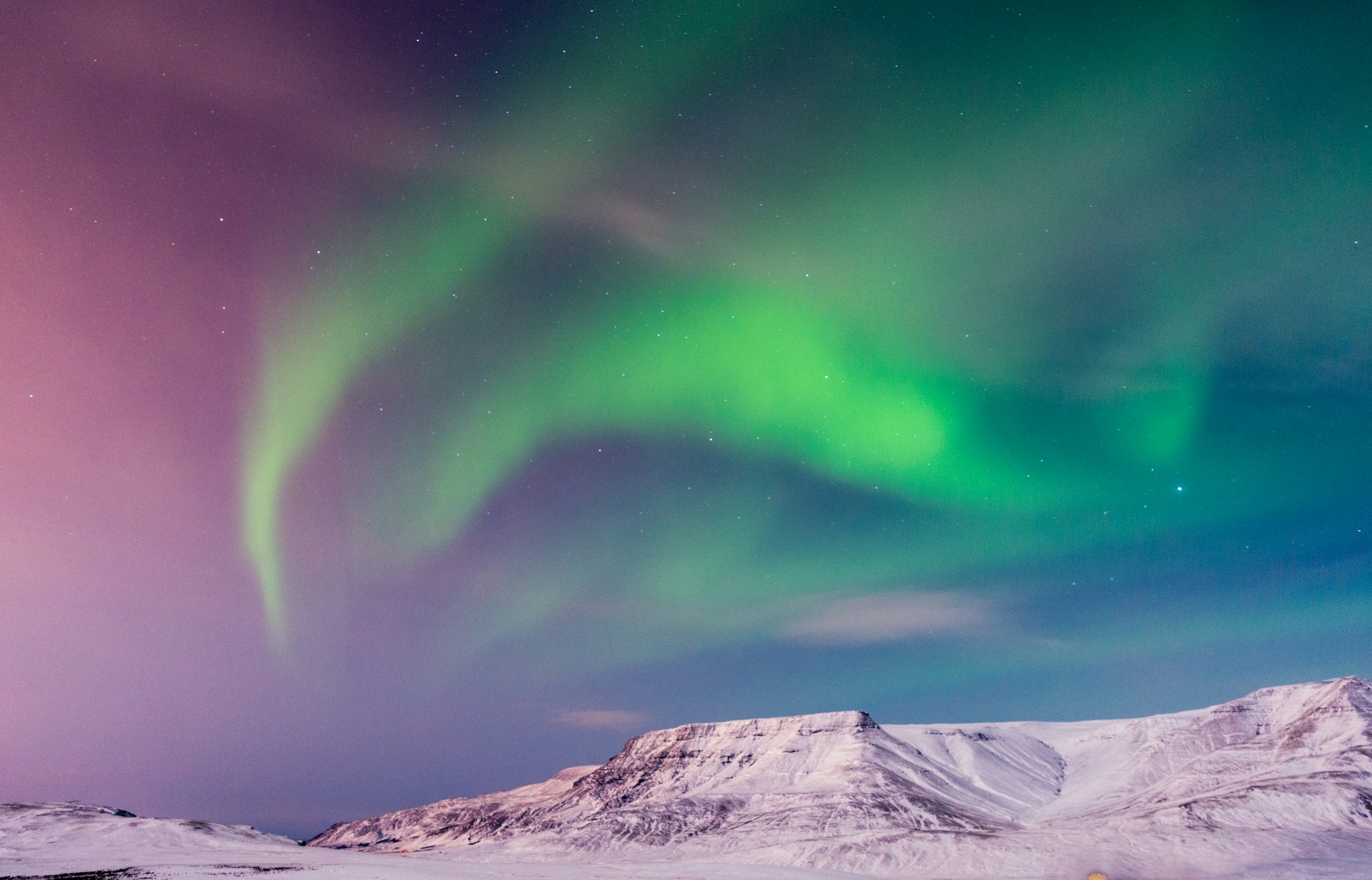Northern Lights near Reykjavík · Natural sightings cannot be guaranteed