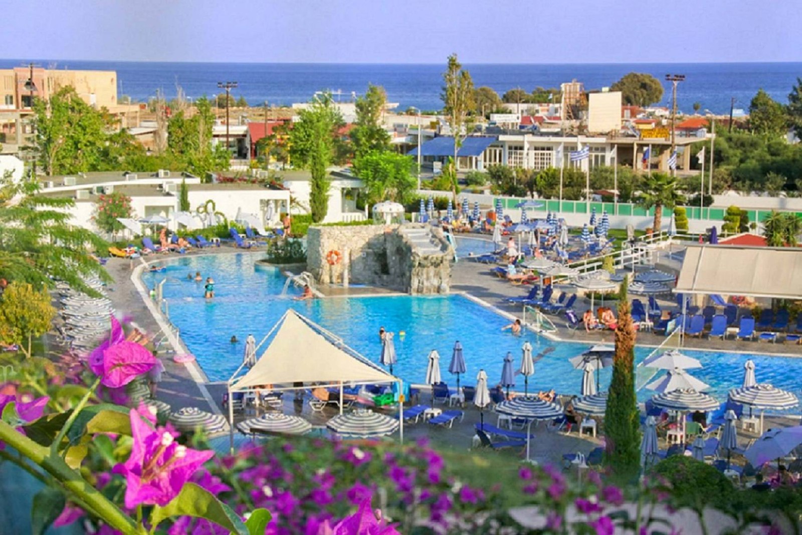 Hotel and pool setting