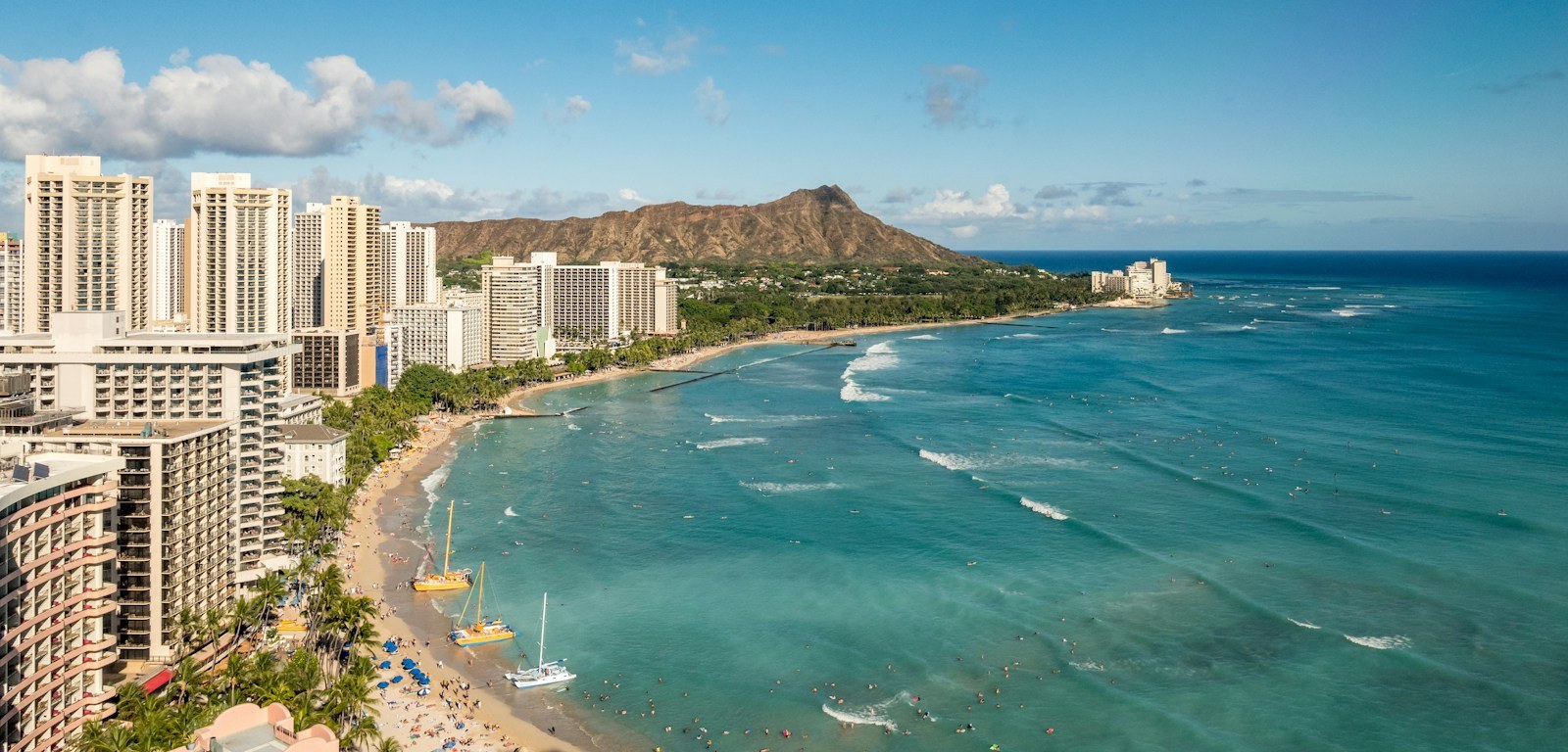 Honolulu · Waikiki Beach and Diamond Head; destination view, not the hotel view