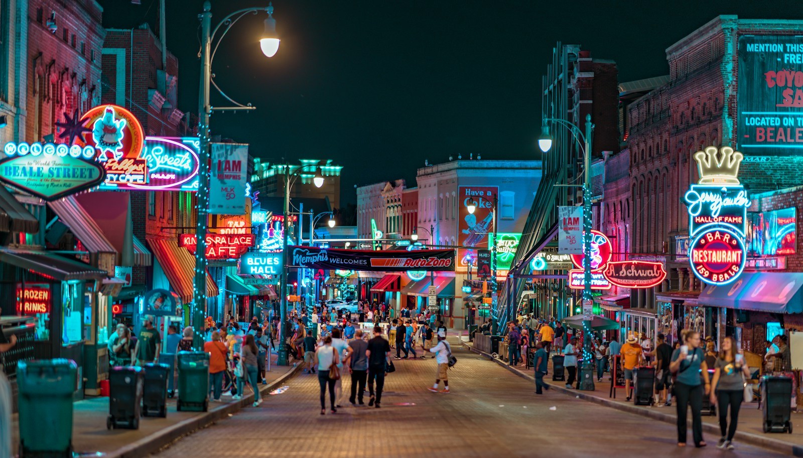 Memphis · Beale Street at night; entertainment not included