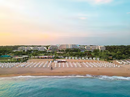 TUI BLUE Sensatori Akra Sorgun beside its broad golden-sand beach in Turkey