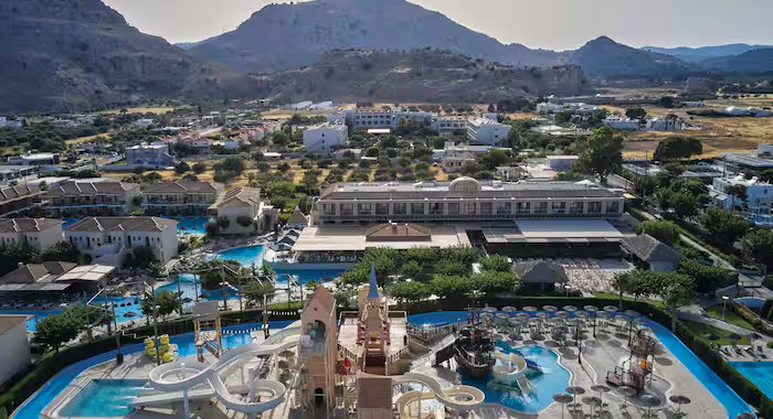 Waterpark, pools and family facilities at Holiday Village Atlantica Rhodes